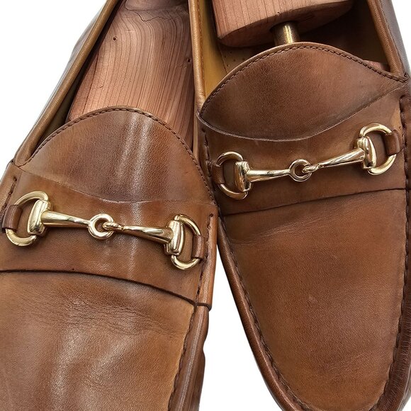 Cole Haan Mens 11.5M Light Brown Tan Gold Horsebit Leather Dress Shoes Loafers - Picture 5 of 14
